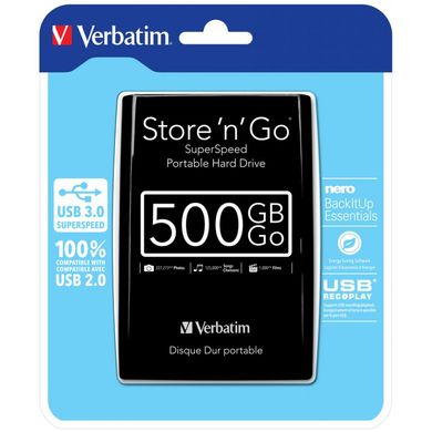 Внешний жесткий диск 2.5" 500GB Verbatim (53029)