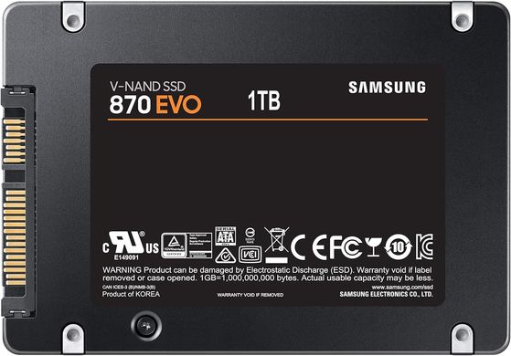 SSD накопичувач Samsung 870 EVO 1 TB (MZ-77E1T0BW)