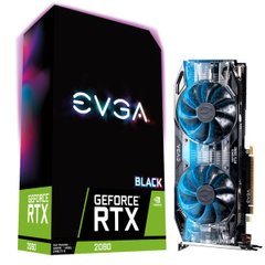 Видеокарта EVGA GeForce RTX 2080 BLACK EDITION GAMING, 08G-P4-2081-KR, 8GB GDDR6, Dual HDB Fans & RGB LED