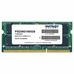 Модуль памяти для ноутбука SoDIMM 8GB 1600 MHz Patriot (PSD38G16002S)
