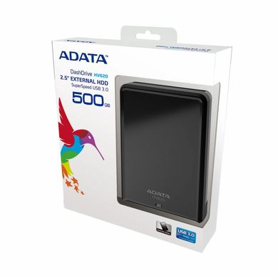 Внешний жесткий диск 2.5" 500GB ADATA (AHV620-500GU3-CBK)