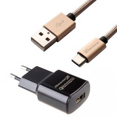 Зарядное устройство Grand-X Quick Charge QС3.0, + cable USB -> Type C, Cu, 3A, 1m (CH-550TC)