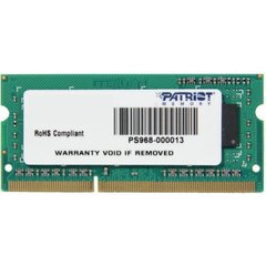 Модуль памяти для ноутбука SoDIMM DDR3 4GB 1333 MHz Patriot (PSD34G133381S)