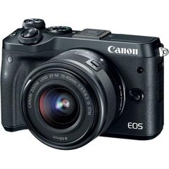 Цифровой фотоаппарат Canon EOS M6 + 15-45 IS STM Kit Black (1724C043AA)