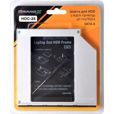 Фрейм-переходник Grand-X HDD 2.5'' to notebook ODD SATA/mSATA (HDC-25N)