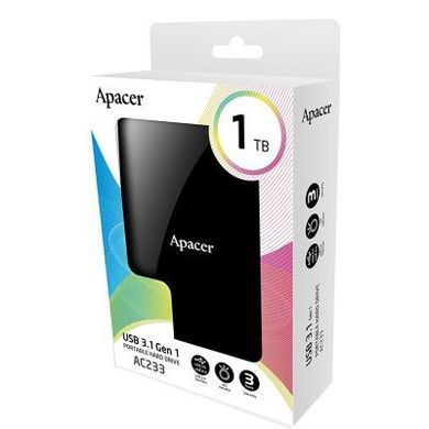 Внешний жесткий диск 2.5" 1TB Apacer (AP1TBAC233B-S)