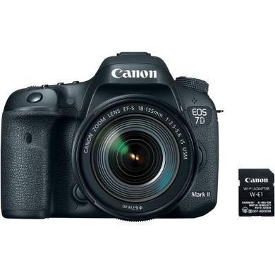 Цифровой фотоаппарат Canon EOS 7D Mark II + объектив 18-135 IS USM + WiFi адаптер W-E1 (9128B163)