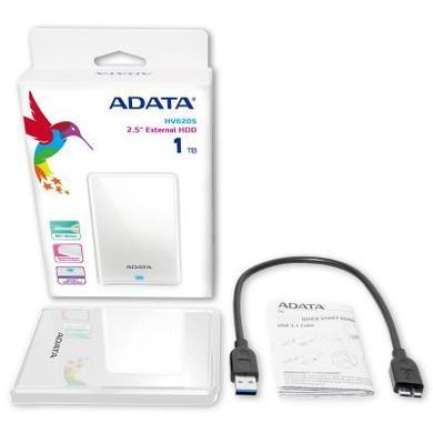 Внешний жесткий диск 2.5" 1TB ADATA (AHV620S-1TU3-CWH)