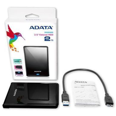 Внешний жесткий диск 2.5" 2TB ADATA (AHV620S-2TU3-CBK)