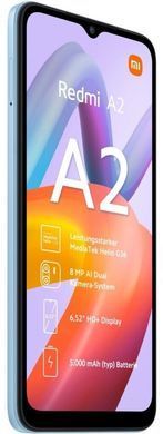 Смартфон Xiaomi Redmi A2 3/64GB Light Blue, 6 месяцев
