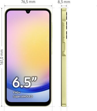 Смартфон Samsung Galaxy A25 5G 6/128GB Yellow (SM-A256BZYD)