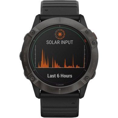 Спортивные часы Garmin Fenix 6X Pro Solar Titanium Carbon Grey DLC with Black Band