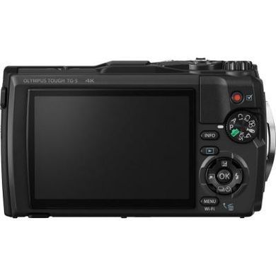 Цифровой фотоаппарат OLYMPUS TG-5 Black (Waterproof - 15m; GPS; 4K; Wi-Fi) (V104190BE000)
