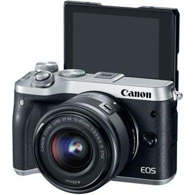 Цифровой фотоаппарат Canon EOS M6 Kit 15-45 IS STM Silver (1725C045)