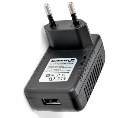 Зарядное устройство Grand-X USB 5V 2,4A + cable 1,2m DC size 2,5mm (CH-935/25)