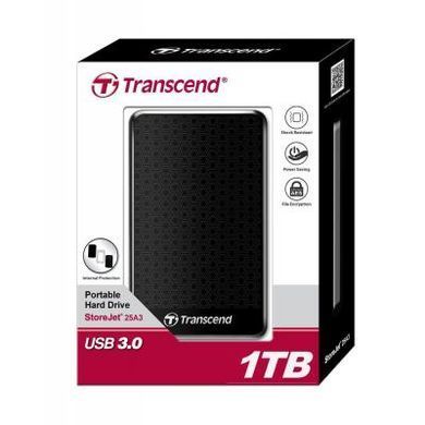 Внешний жесткий диск 2.5" 1TB Transcend (TS1TSJ25A3K)