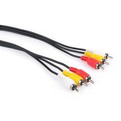 Кабель мультимедийный Vinga 3RCA to 3RCA 1.8m (RCA02-1.8)